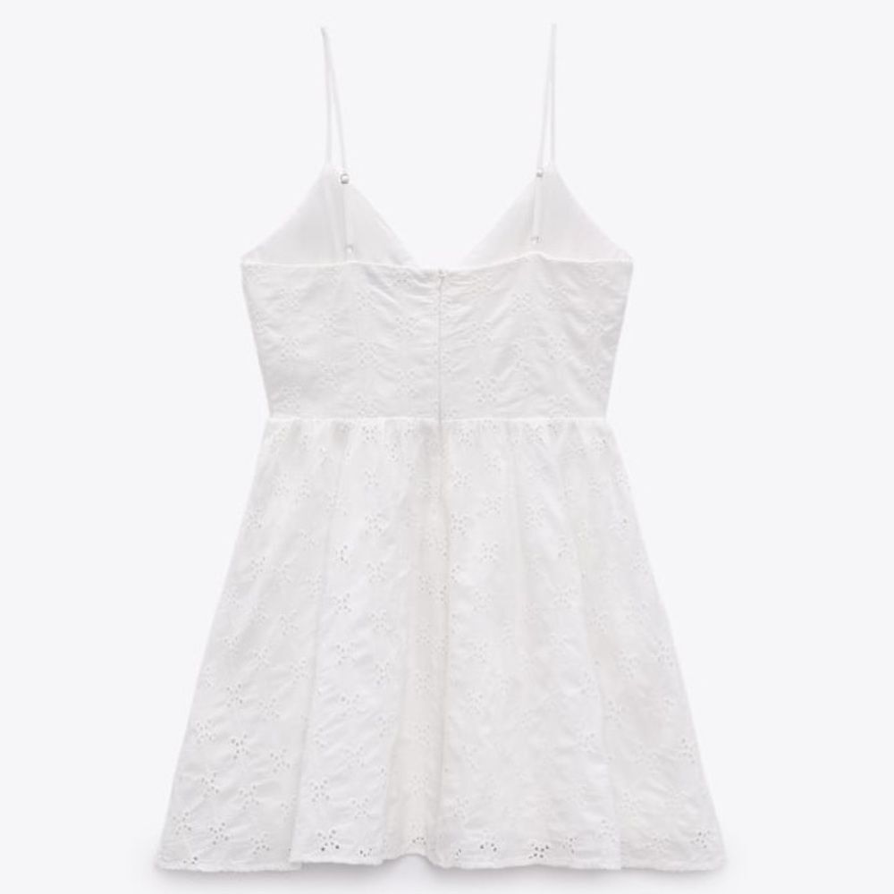 Zara White Openwork Dress New - Picture 8 of 11